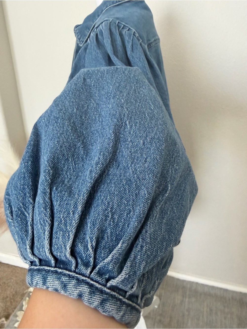 NWT Denim Button-Up Jacket in Blue - Picture 14 of 15